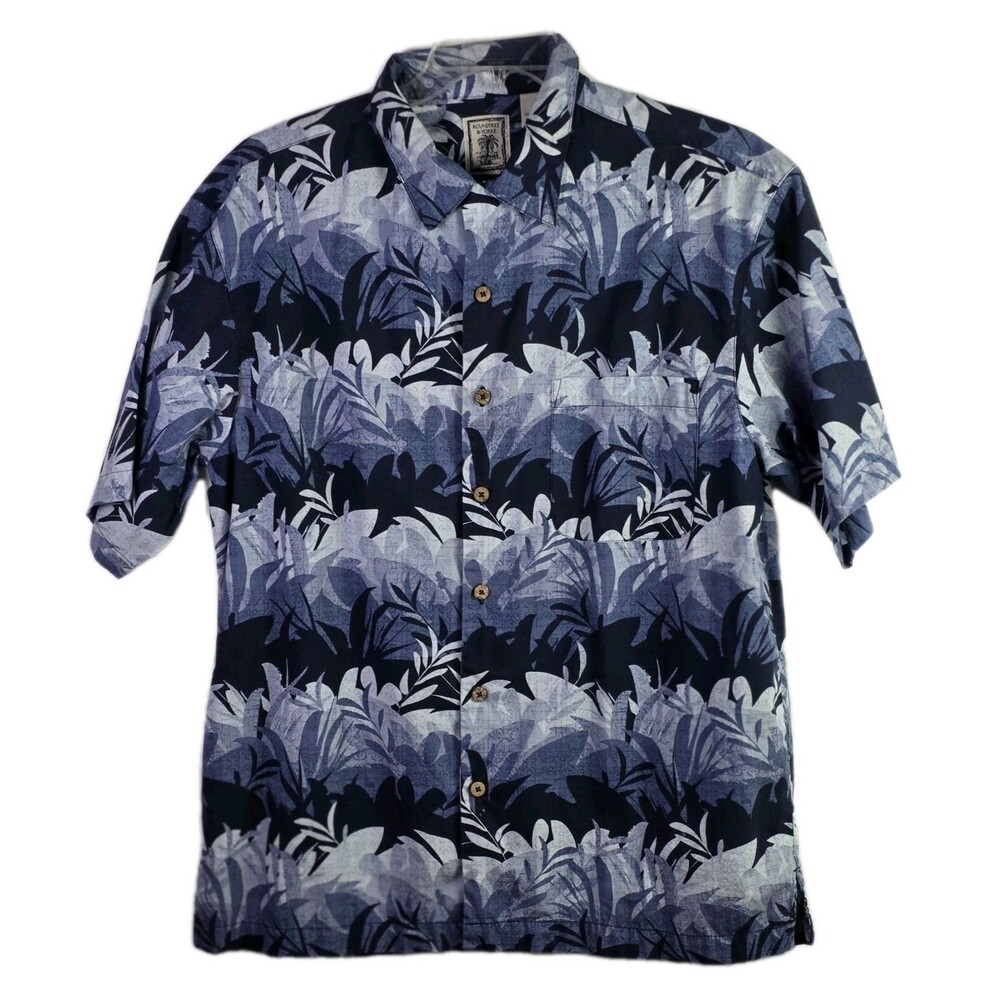 Roundtree & Yorke Men's Large Hawaiian Tropical Short Sleeve Shirt